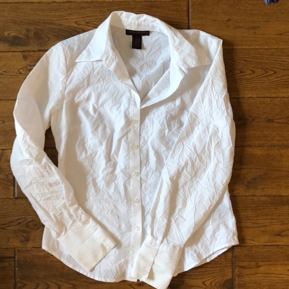 Gloria Vanderbilt Crinkle White Blouse
